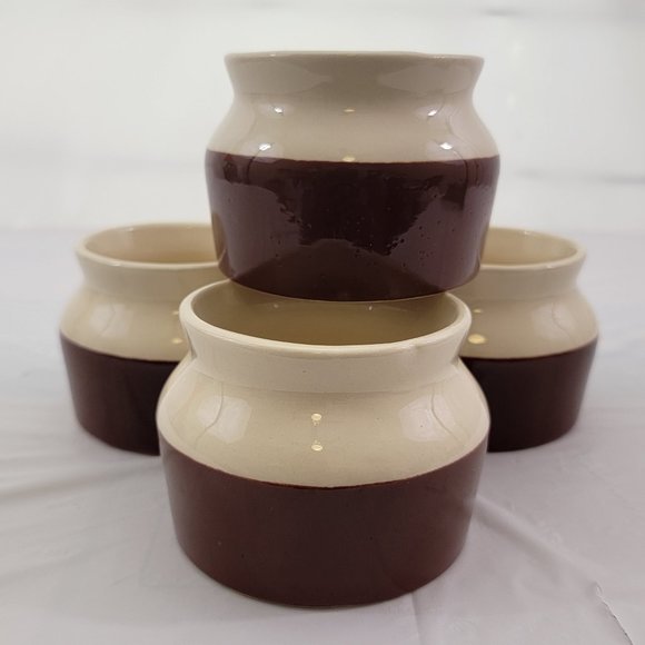 Oxford Stoneware Other - Vintage Oxford Stoneware Brown & Ivory Soup Chili Bowls Bean Pots - USA Made - 4